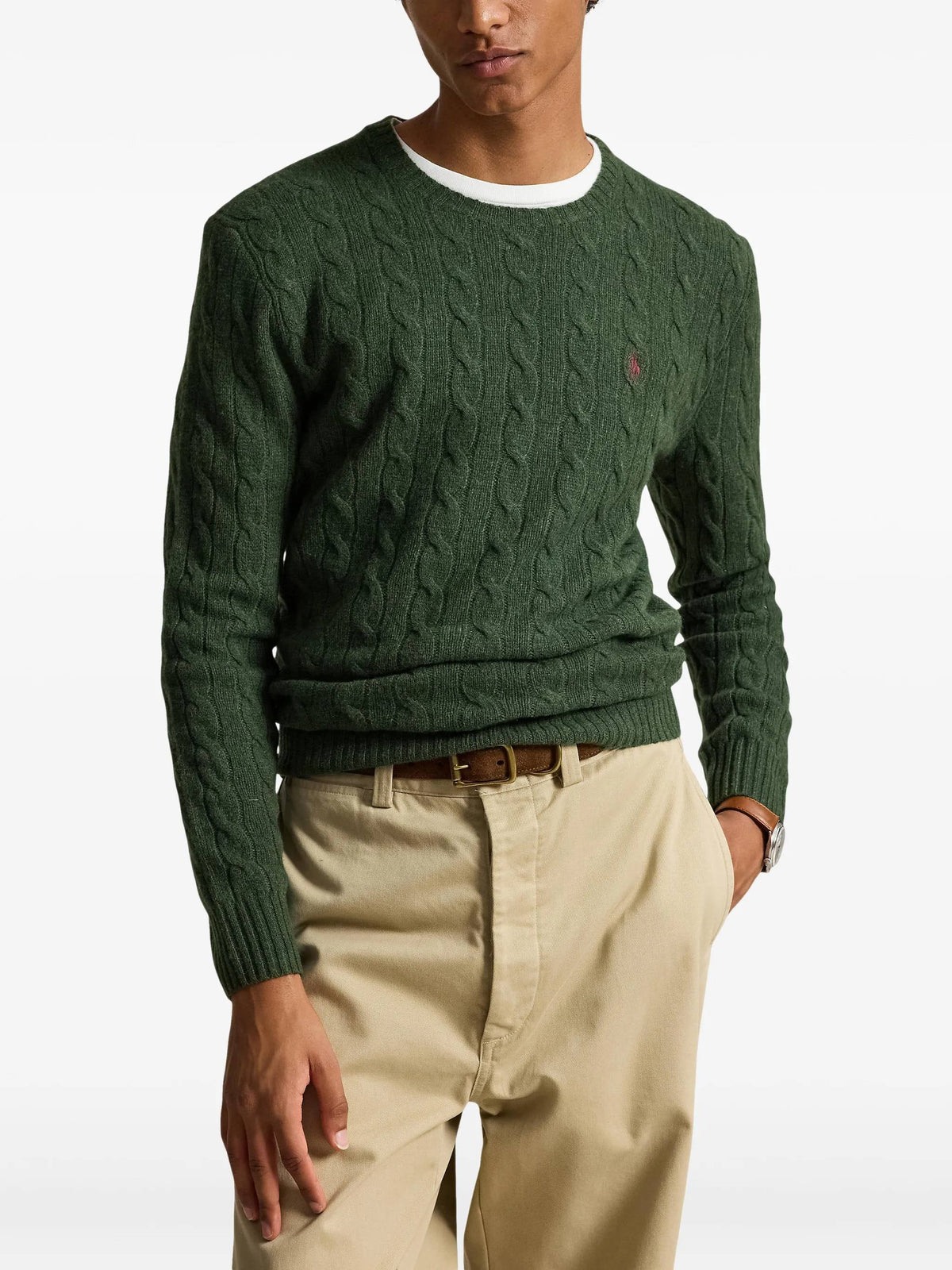 Maglia in lana e cashmere a trecce 710876762 507 POLO RALPH LAUREN 