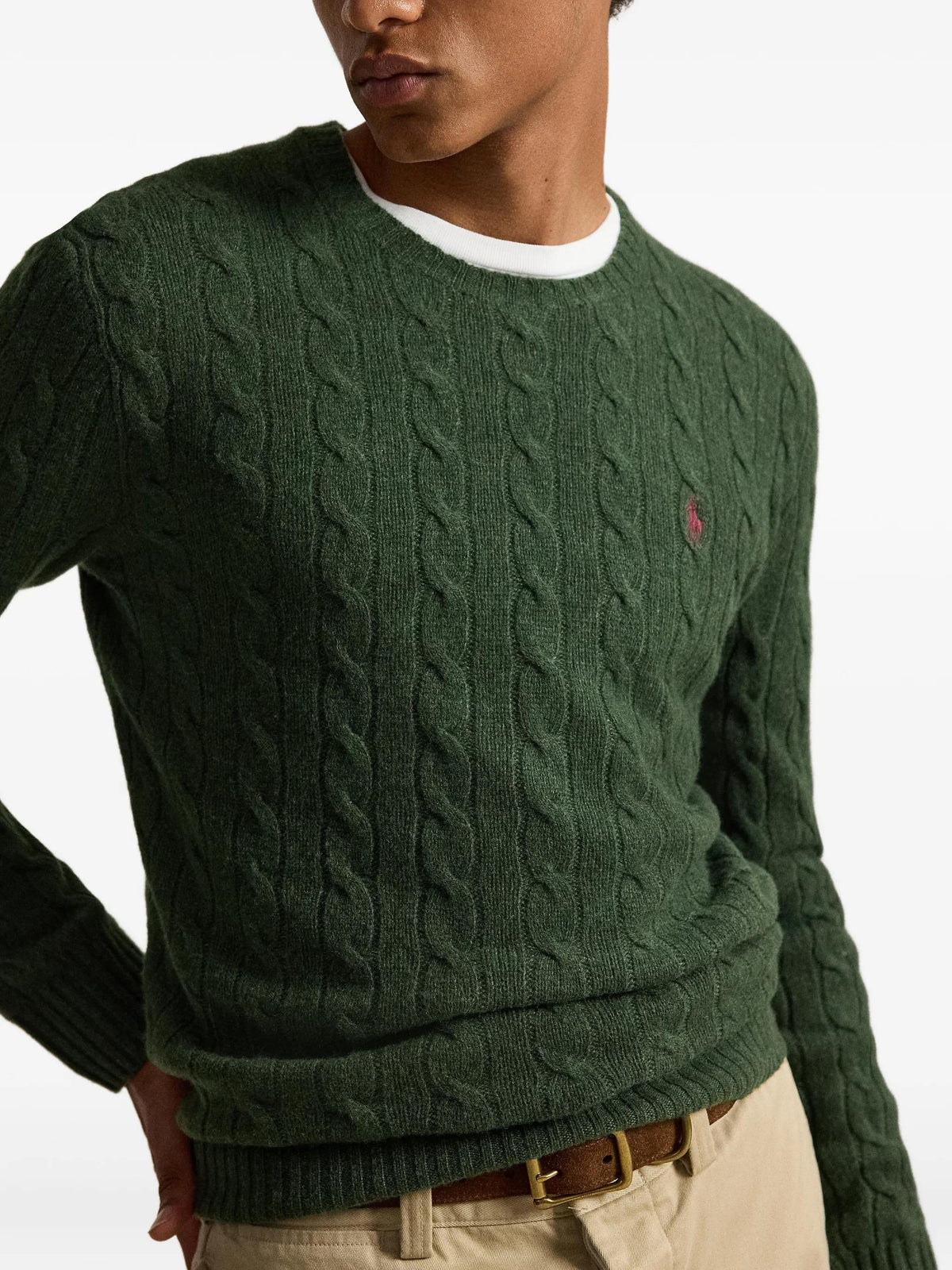 Maglia in lana e cashmere a trecce 710876762 507 POLO RALPH LAUREN 