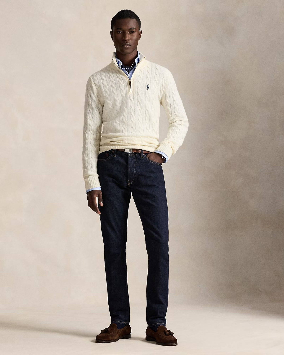 Maglia a trecce con cerniera 710876766 001 POLO RALPH LAUREN 