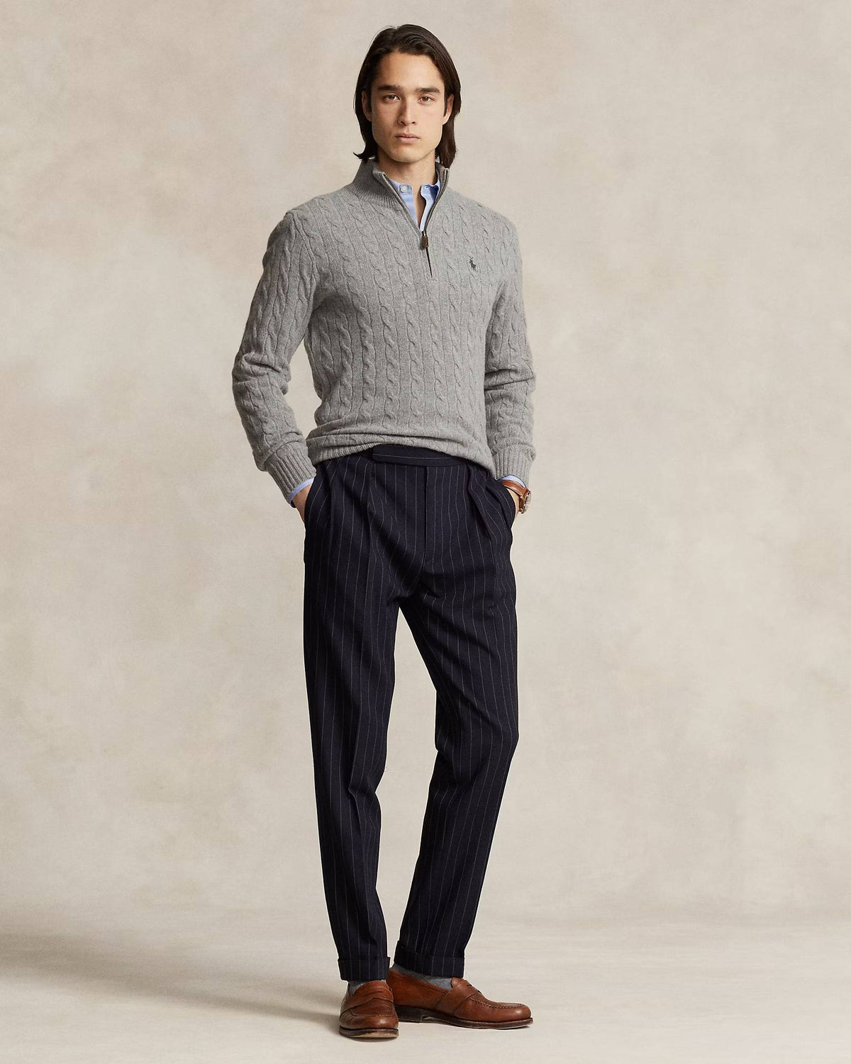Maglia a trecce con cerniera 710876766 008 POLO RALPH LAUREN 