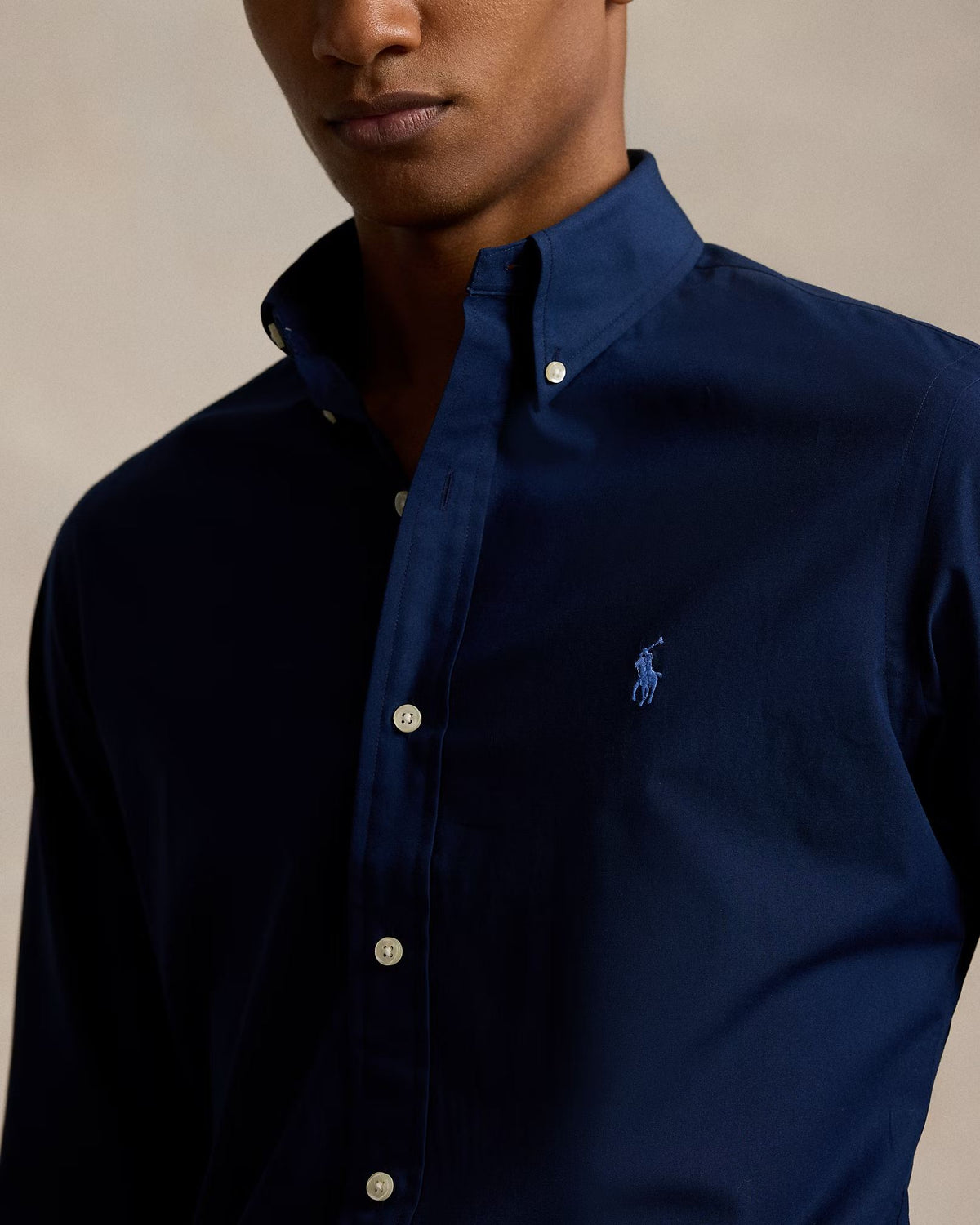 Camicia in popeline stretch Custom-Fit 710928255 001 POLO RALPH LAUREN 
