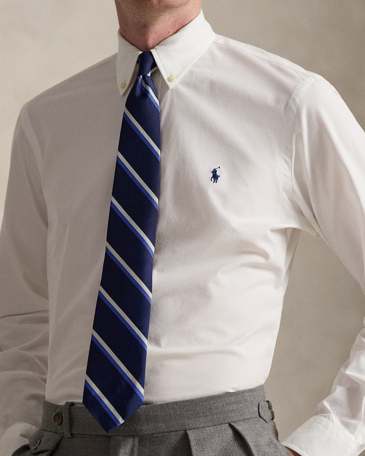 Camicia in popeline stretch Custom-Fit 710928255 002 POLO RALPH LAUREN 
