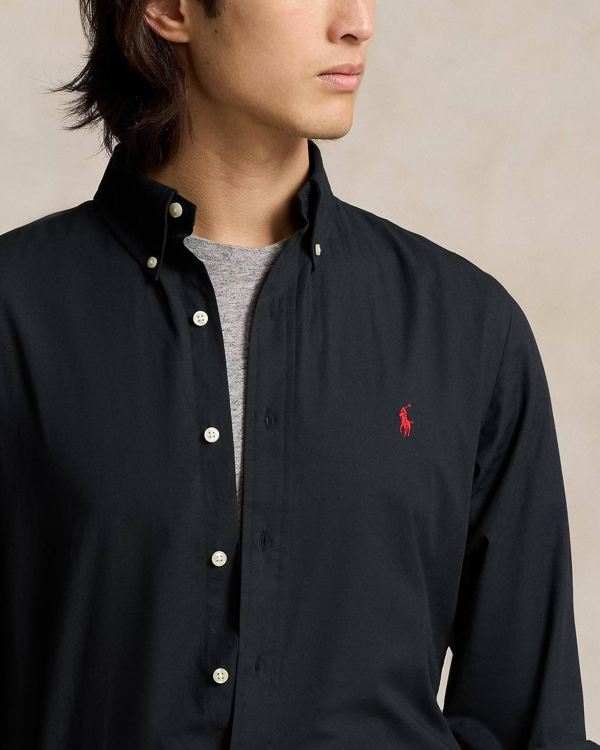 Camicia in popeline stretch Custom-Fit 710928255 006 POLO RALPH LAUREN 