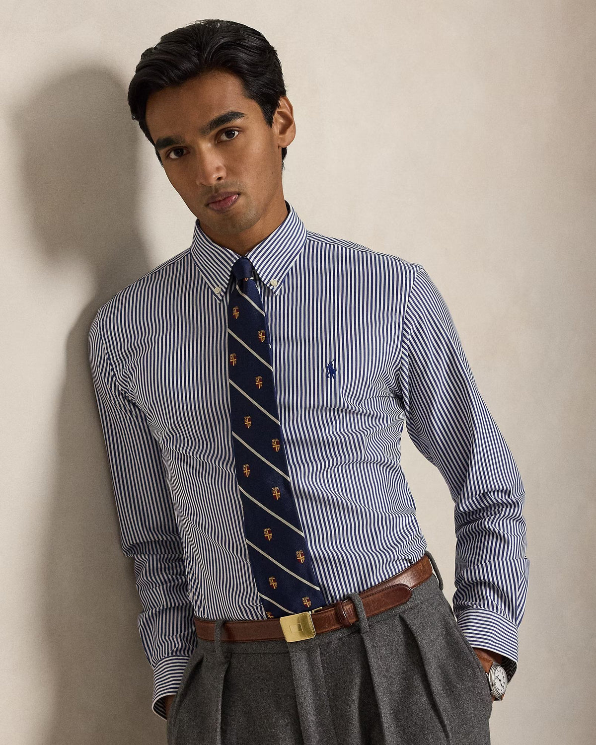 Camicia in popeline stretch a righe 710929346 011 POLO RALPH LAUREN 