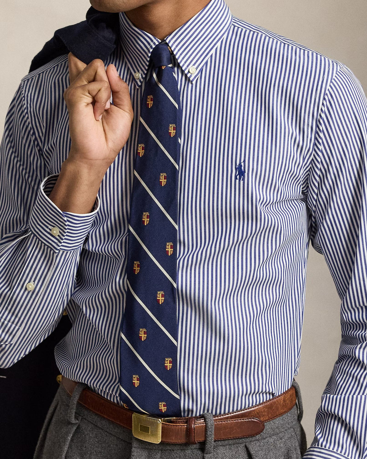 Camicia in popeline stretch a righe 710929346 011 POLO RALPH LAUREN 