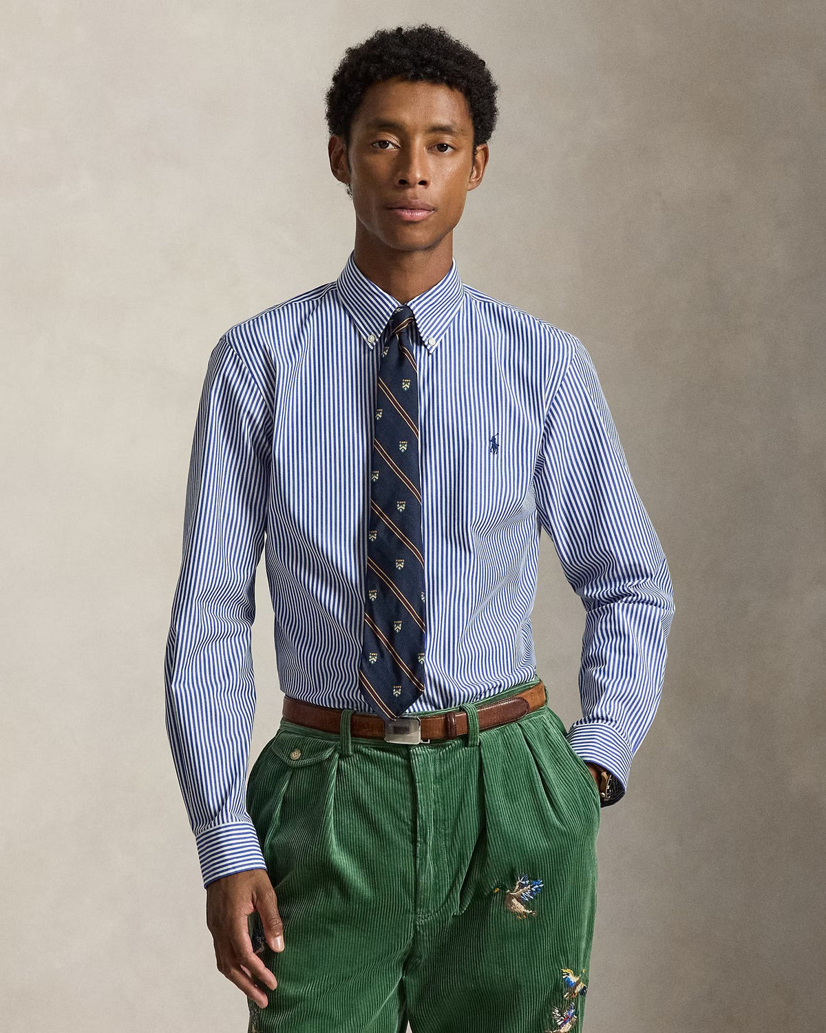 Camicia in popeline stretch a righe 710929346 508 POLO RALPH LAUREN 