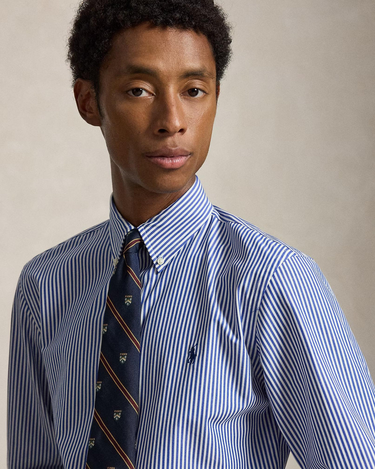 Camicia in popeline stretch a righe 710929346 508 POLO RALPH LAUREN 