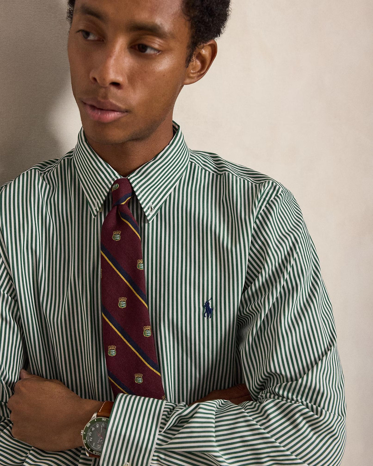 Camicia in popeline stretch a righe 710929346 509 POLO RALPH LAUREN 