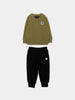 Completo sportivo verde militare con logo