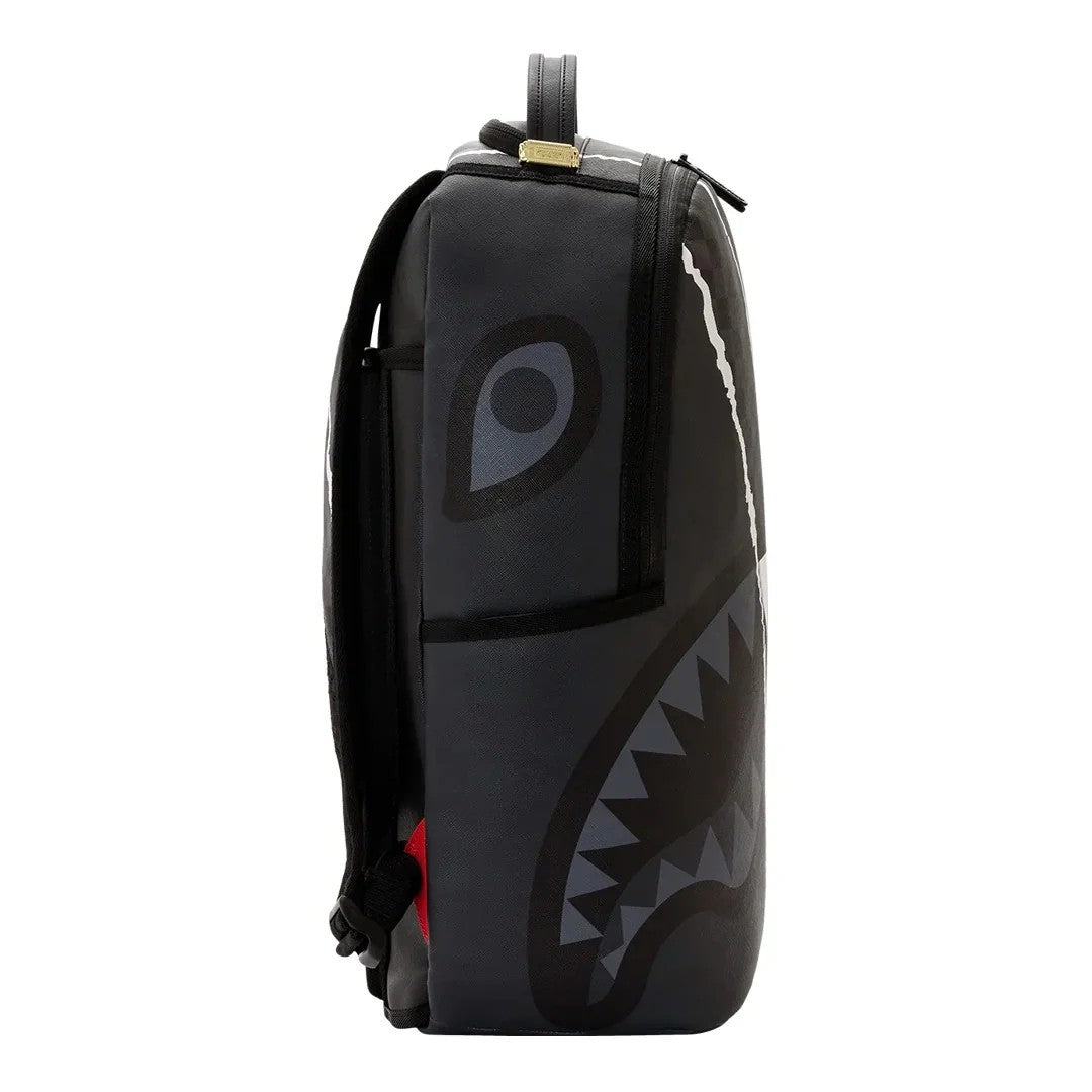 Center rip revealing gray backpack 910B8502 NSZ SPRAYGROUND 