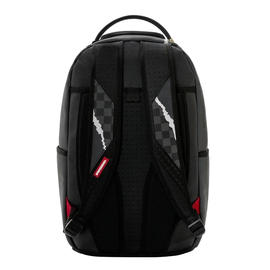 Center rip revealing gray backpack 910B8502 NSZ SPRAYGROUND 