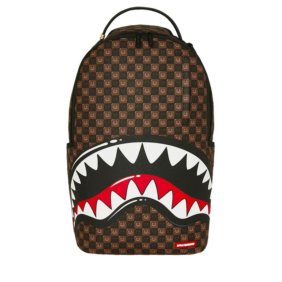 Sharks in Paris wtf bubble brown check backpack 910B8634 NSZ SPRAYGROUND 