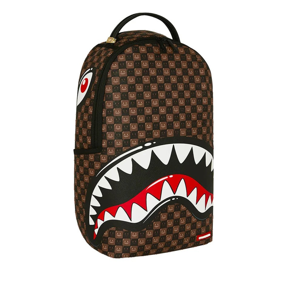 Sharks in Paris wtf bubble brown check backpack 910B8634 NSZ SPRAYGROUND 