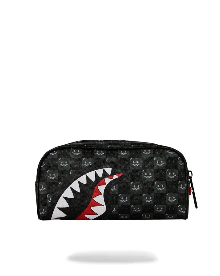 Sharks in Paris wtf bubbly black check pouch 910B9316 NSZ SPRAYGROUND 