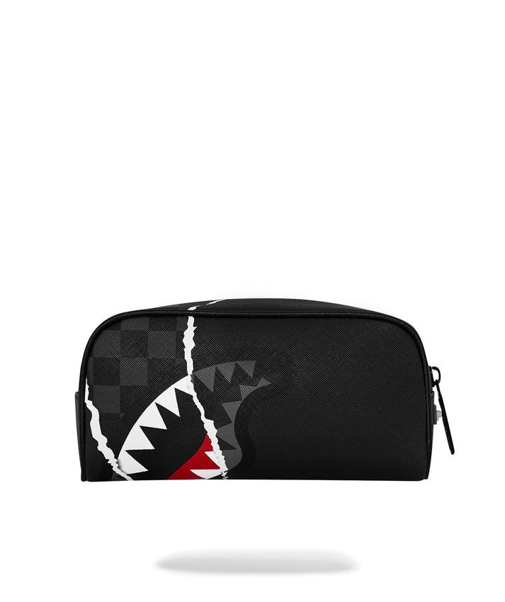 Center rip revealing gray check pouch 910B9354 NSZ SPRAYGROUND 