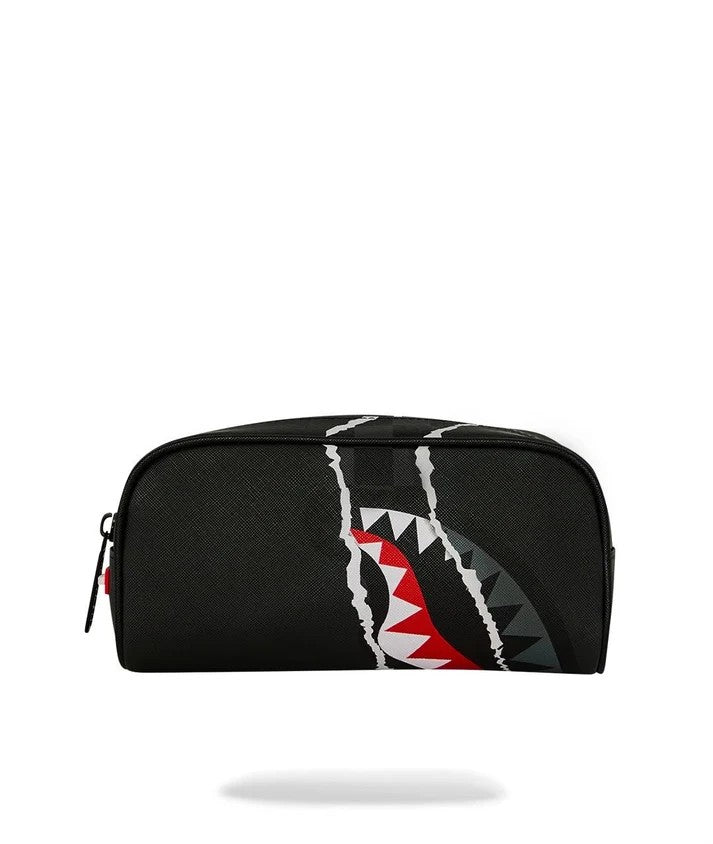 Center rip revealing gray check pouch 910B9354 NSZ SPRAYGROUND 