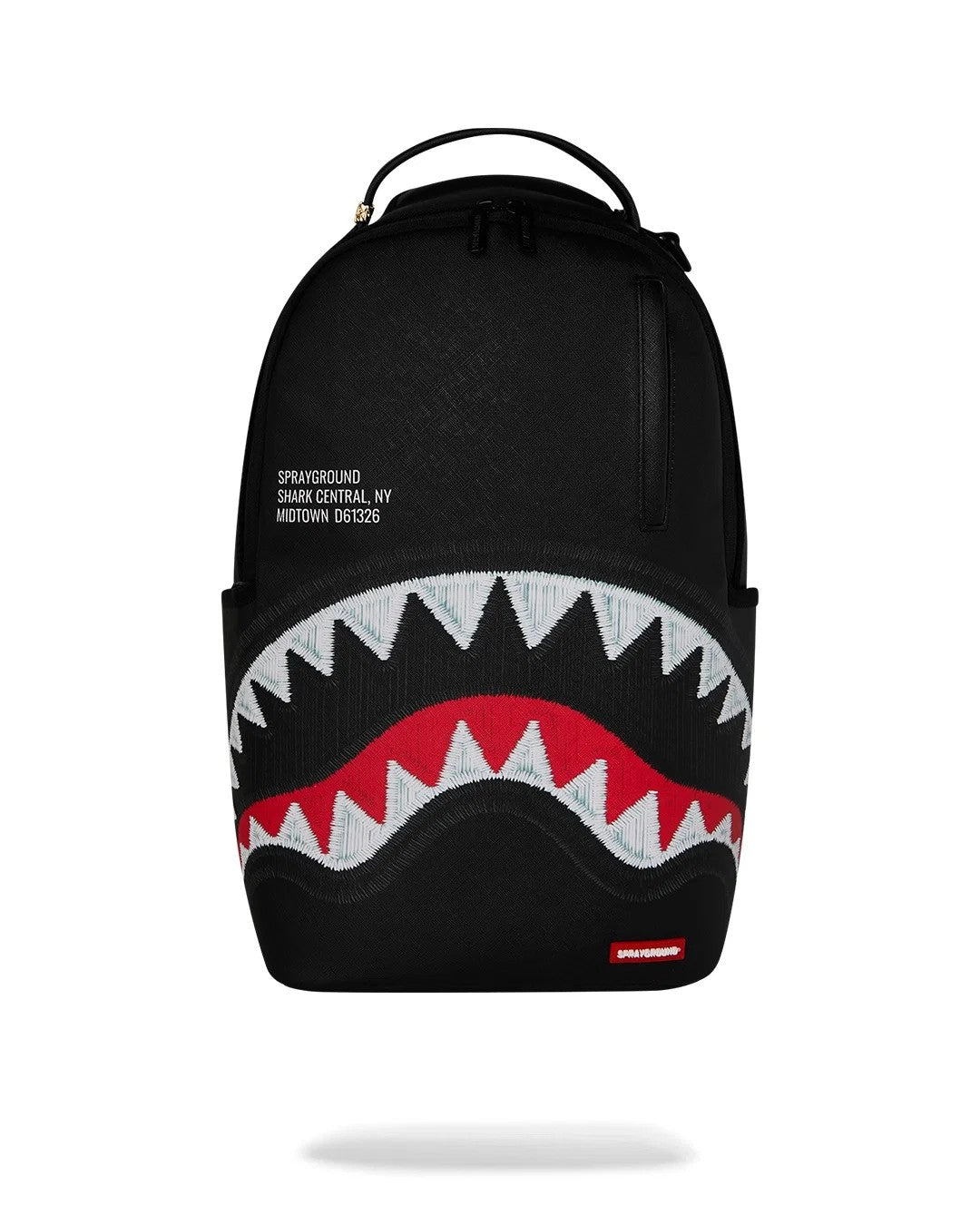Shark central black embroidered shark backpack 910B9629 NSZ SPRAYGROUND 