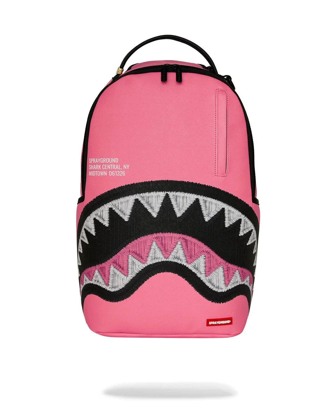 Shark central pink embroidered shark backpack 910B9630 NSZ SPRAYGROUND 