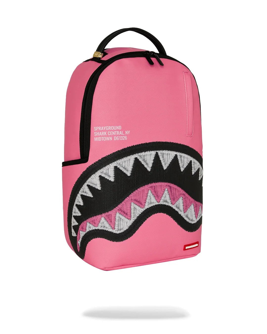 Shark central pink embroidered shark backpack 910B9630 NSZ SPRAYGROUND 