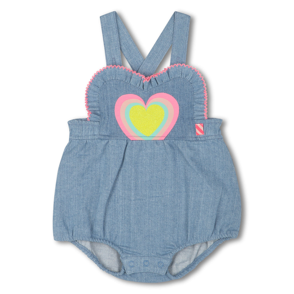 Tuta con cuore in denim U21005 Z10 BILLIEBLUSH 