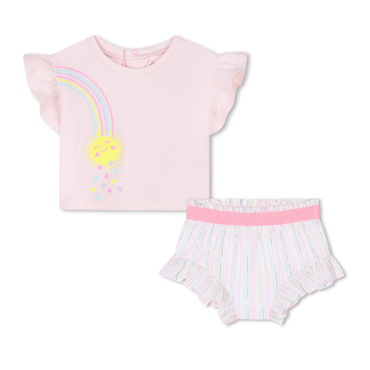 Set con shorts e stampa arcobaleno U21009 N34 BILLIEBLUSH 