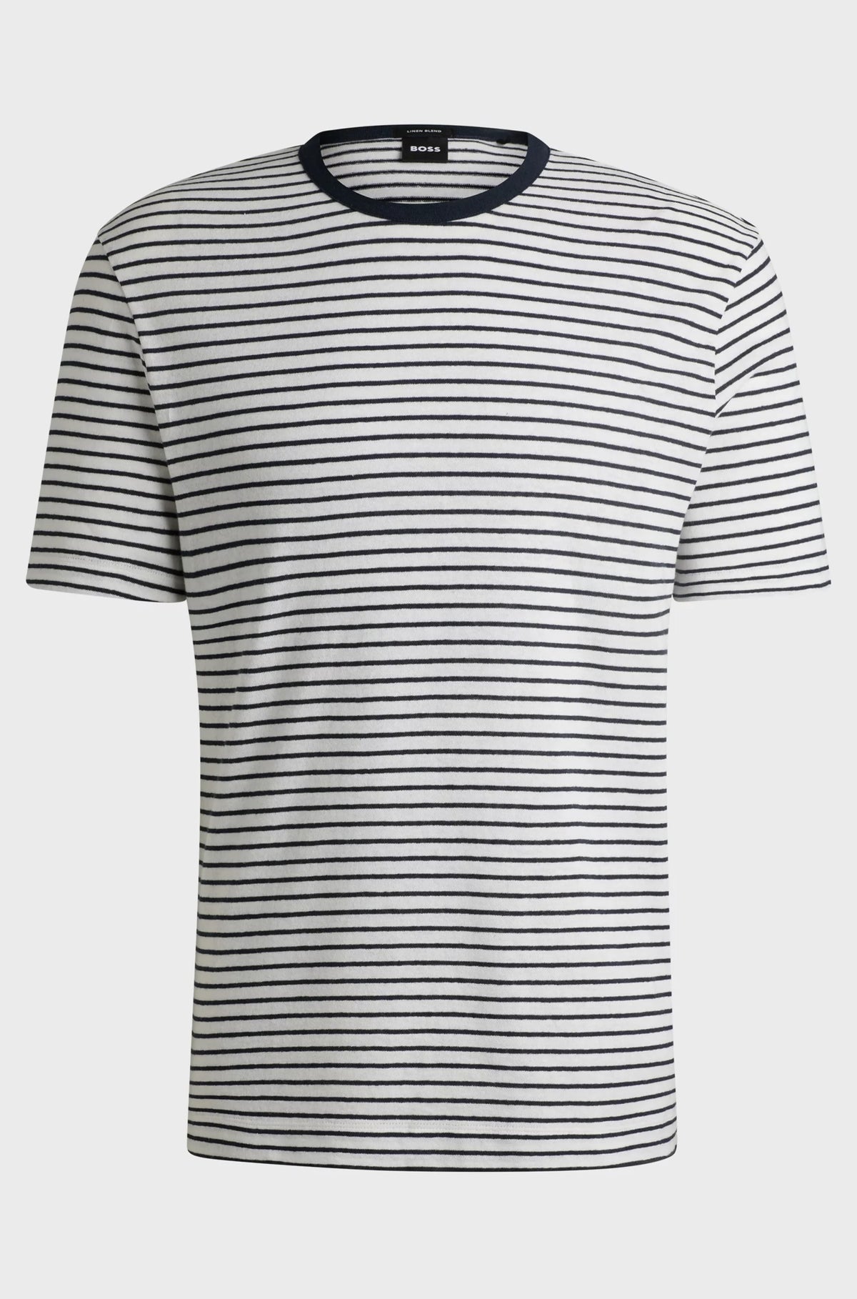 T-shirt regular fit in cotone e lino 50537498 405 BOSS 