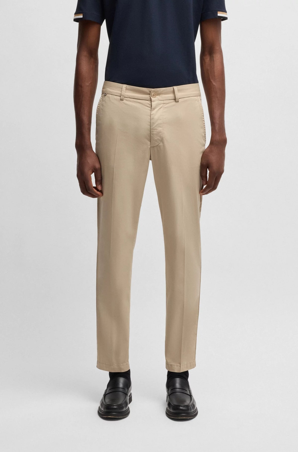Pantaloni slim fit in satin di misto cotone 50540650 275 BOSS 