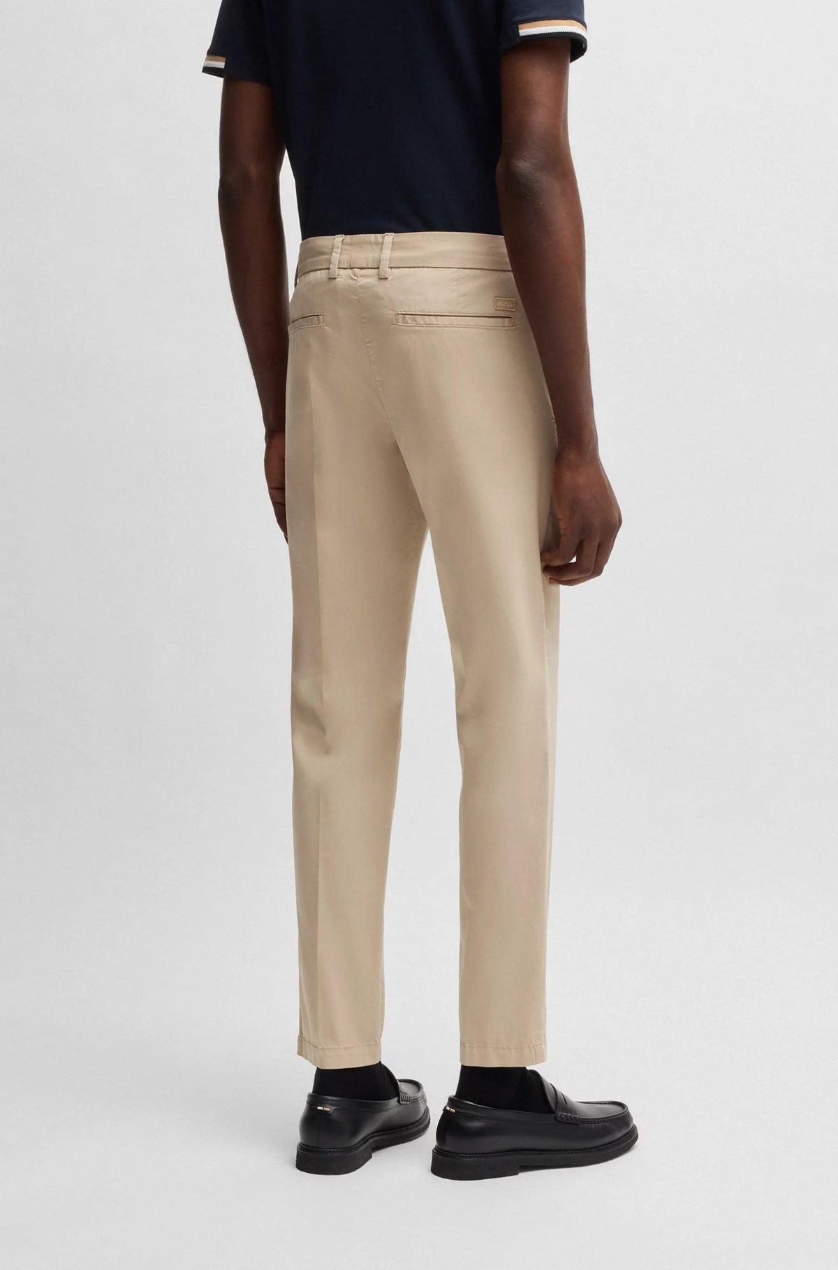 Pantaloni slim fit in satin di misto cotone 50540650 275 BOSS 