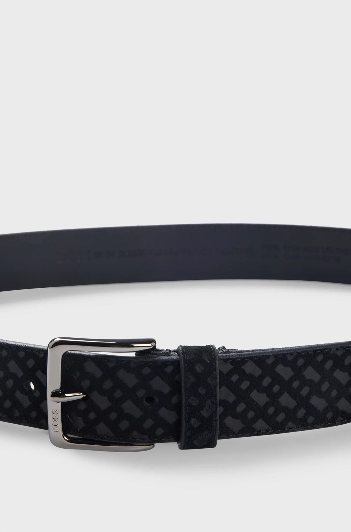 Cintura in pelle scamosciata con motivo con monogrammi 50542202 001 BOSS ACCESSORIES 