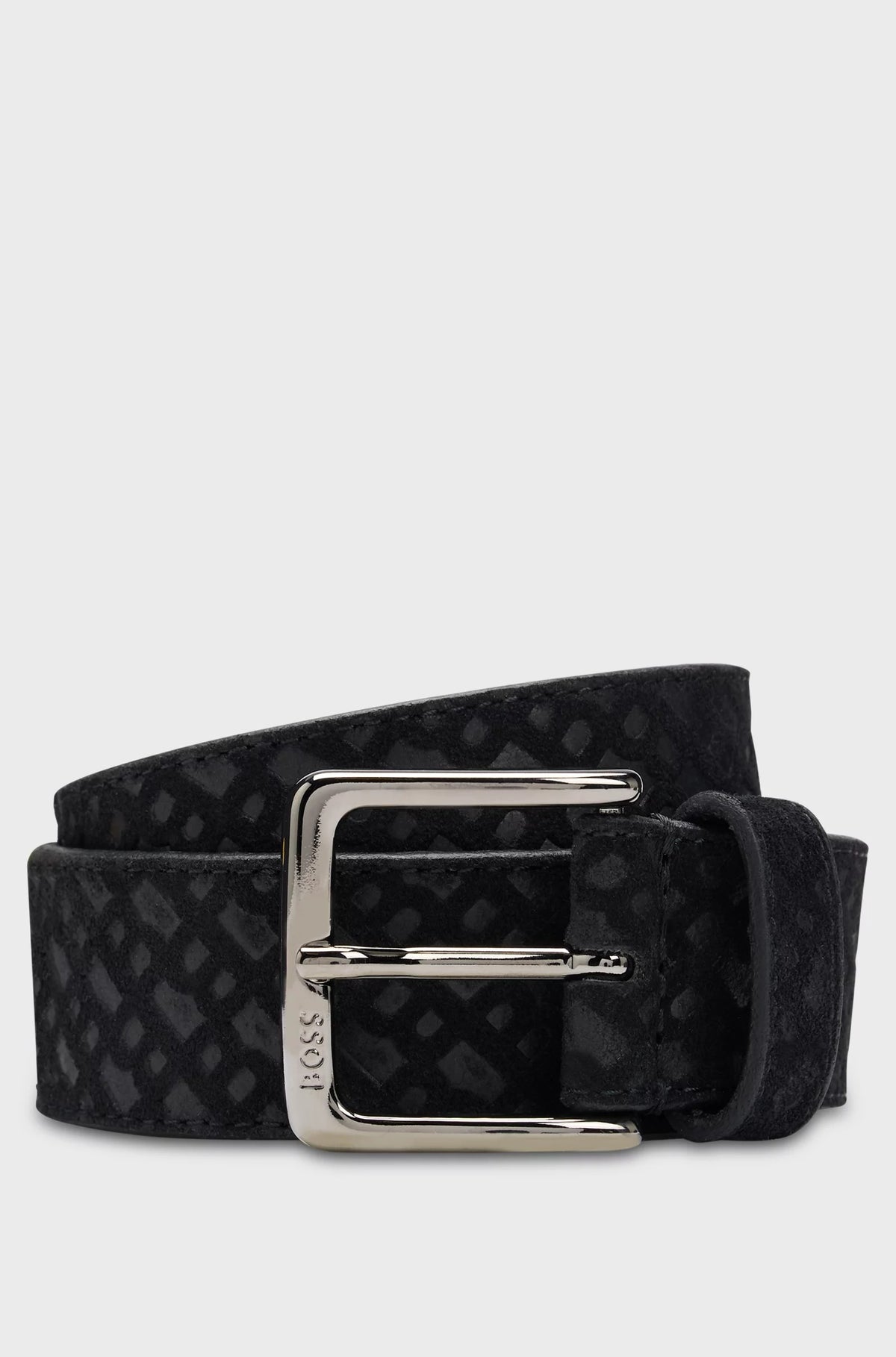 Cintura in pelle scamosciata con motivo con monogrammi 50542202 001 BOSS ACCESSORIES 
