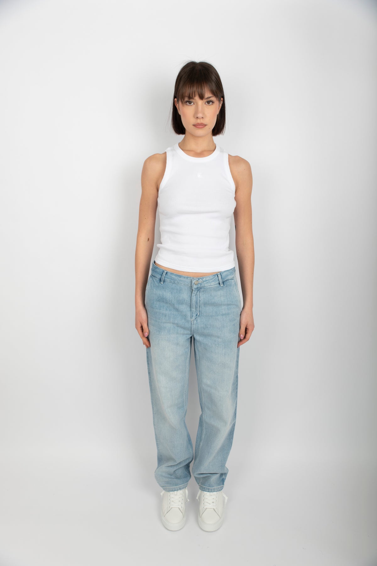 Pantaloni jeans Women's Pierce Pant Straight blue light stone washed  I031251 0147 CARHARTT WIP 