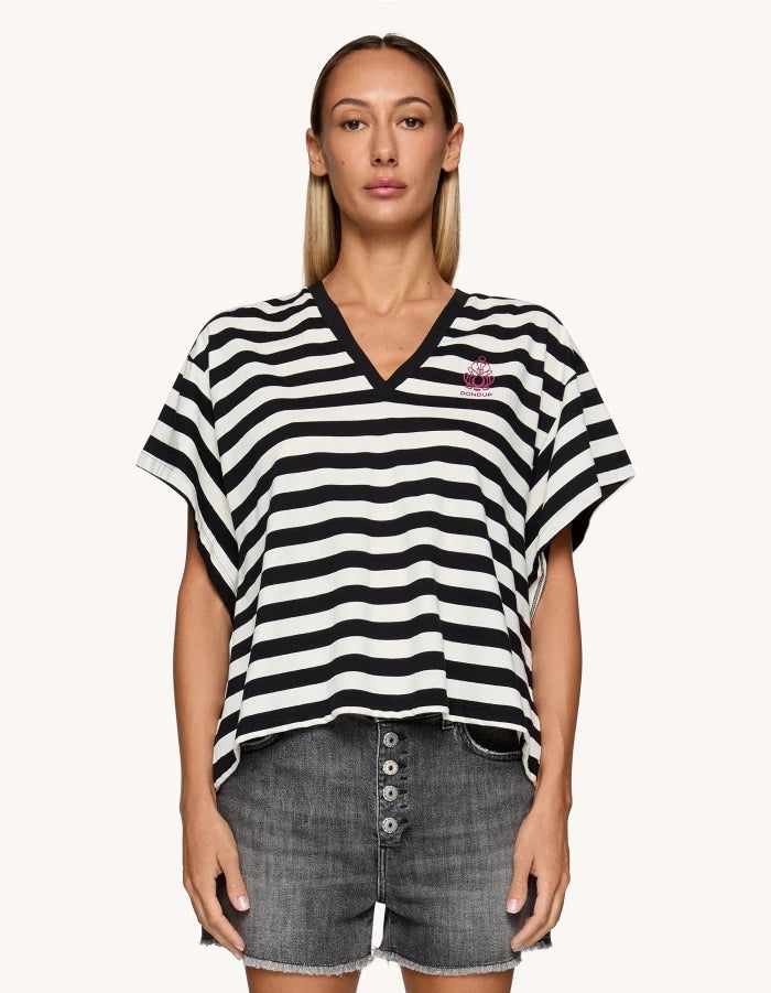 T-shirt scollo a V regular DS030JF0357DIY3 107 DONDUP 