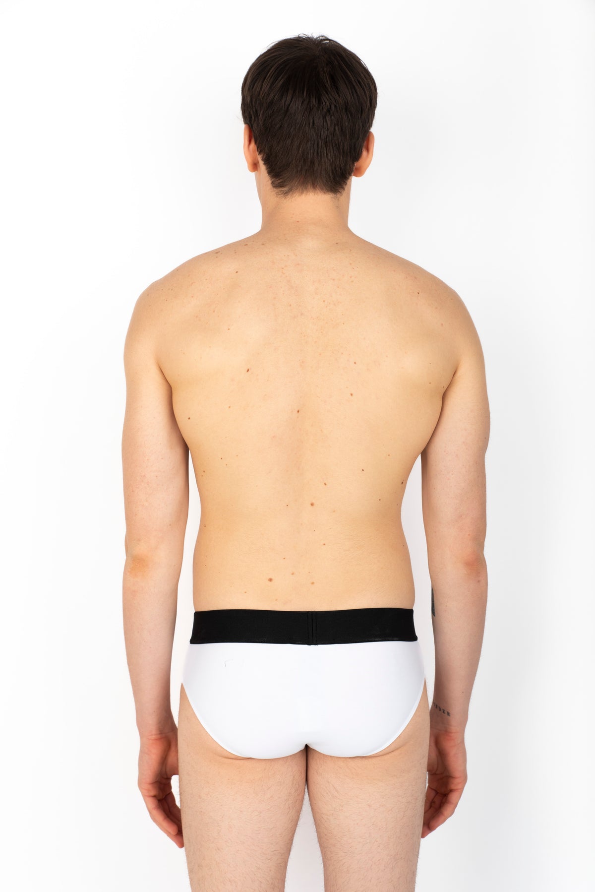 Swim Brief bianco con logo Icon nero D7B355990 010 DSQUARED BEACHWEAR 