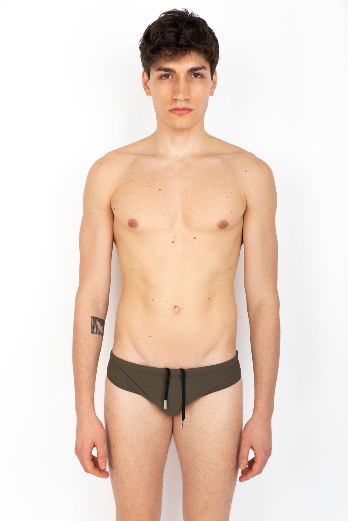 Swim Brief oliva con back logo nero D7B355990 307 DSQUARED BEACHWEAR 