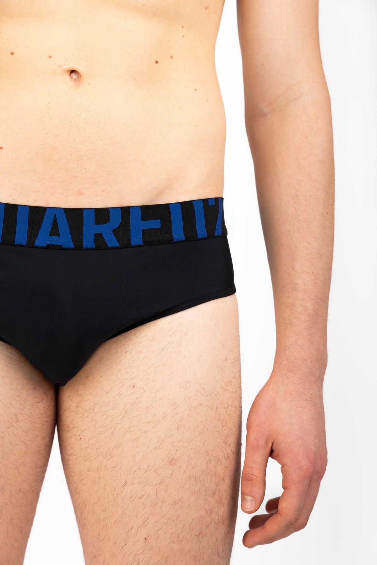 Swim Brief nero con waist logo blu  D7B356030 016 DSQUARED BEACHWEAR 
