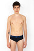 Swim Brief nero con waist logo blu