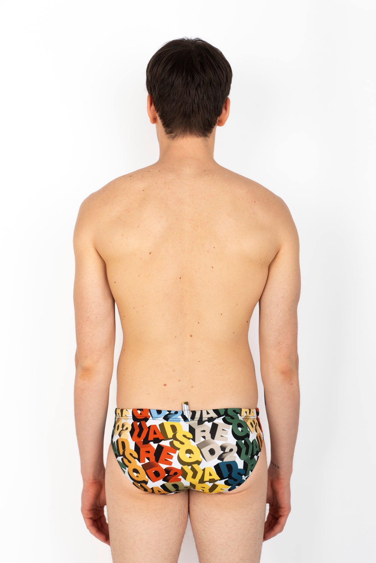 Swim Brief con all over logo  D7B356090 997 DSQUARED BEACHWEAR 