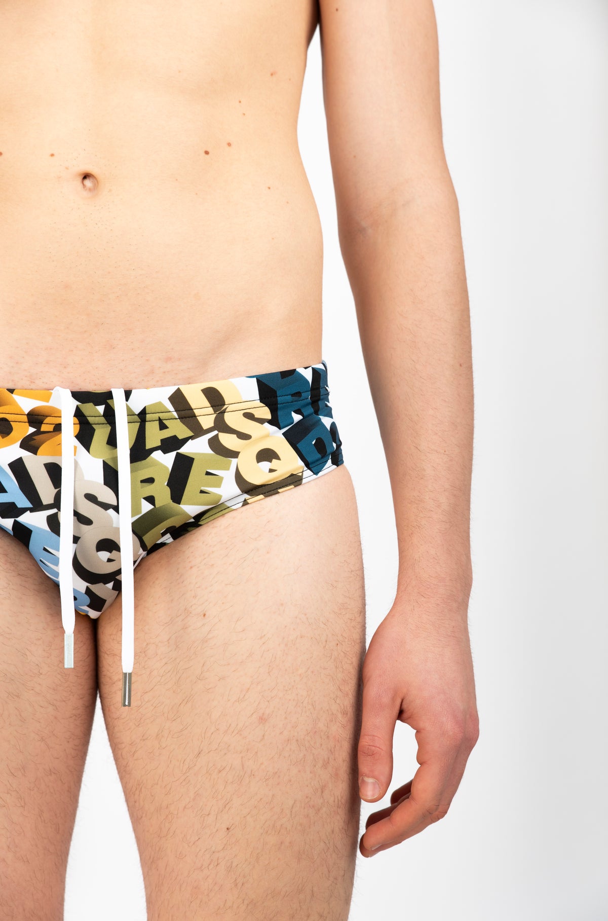 Swim Brief con all over logo  D7B356090 997 DSQUARED BEACHWEAR 