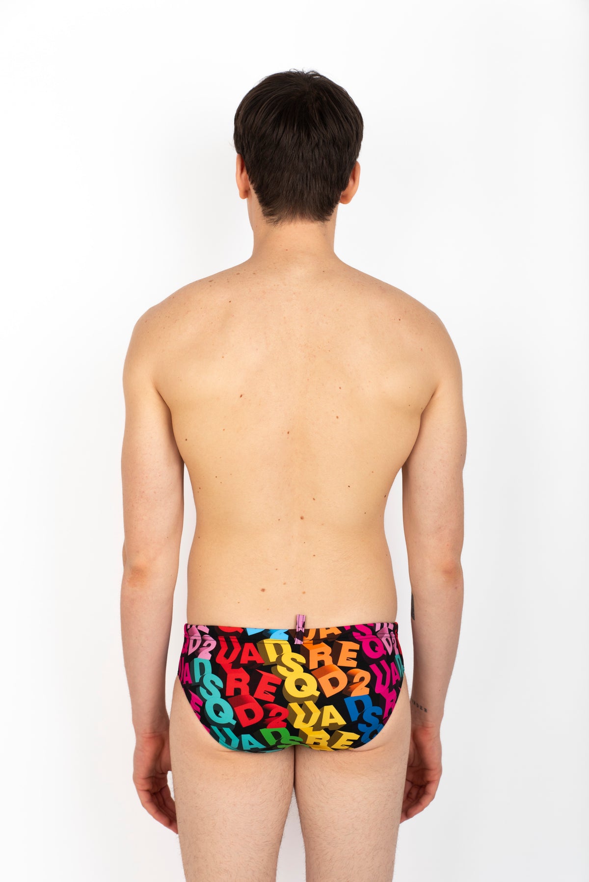Swim Brief con all over logo D7B356090 998 DSQUARED BEACHWEAR 