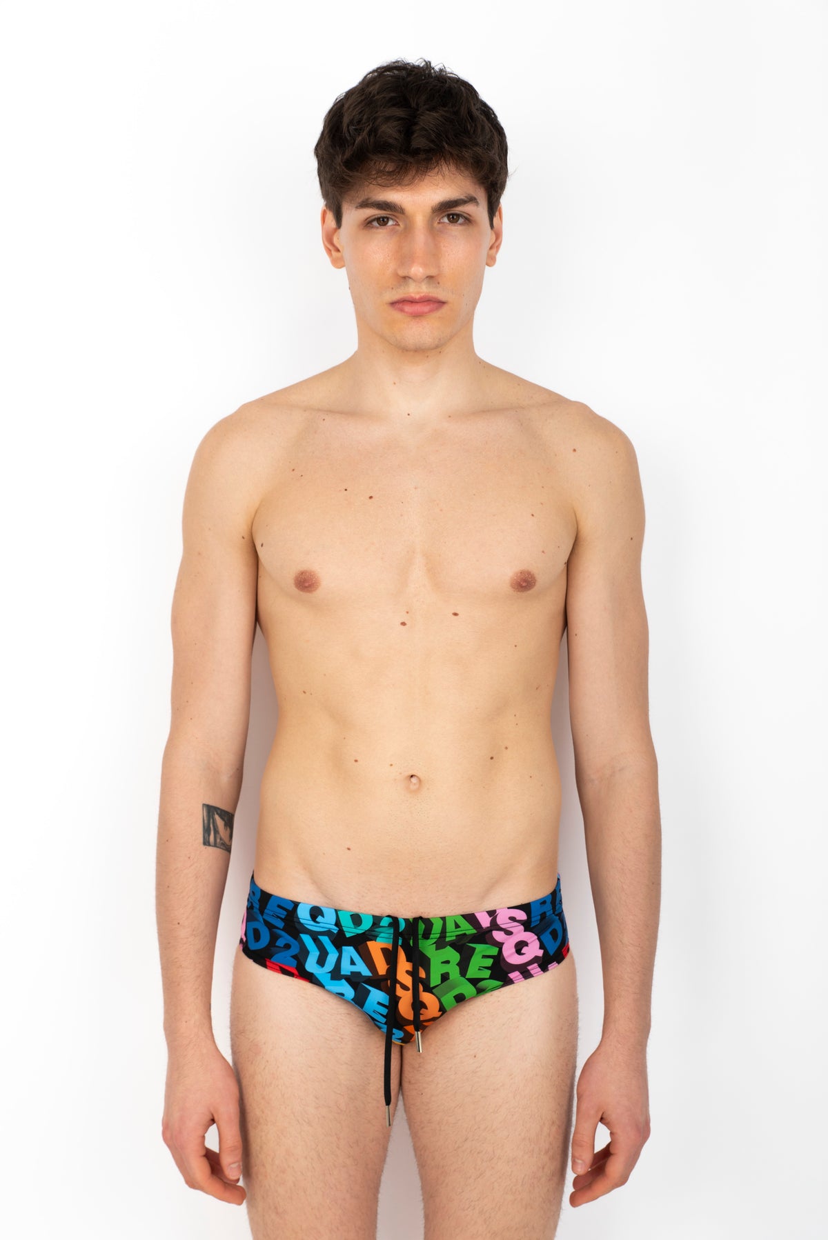 Swim Brief con all over logo D7B356090 998 DSQUARED BEACHWEAR 