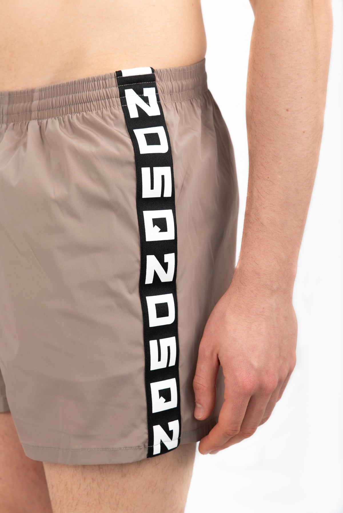 Swim boxer midi marrone con bande laterali  D7B626060 234 DSQUARED BEACHWEAR 
