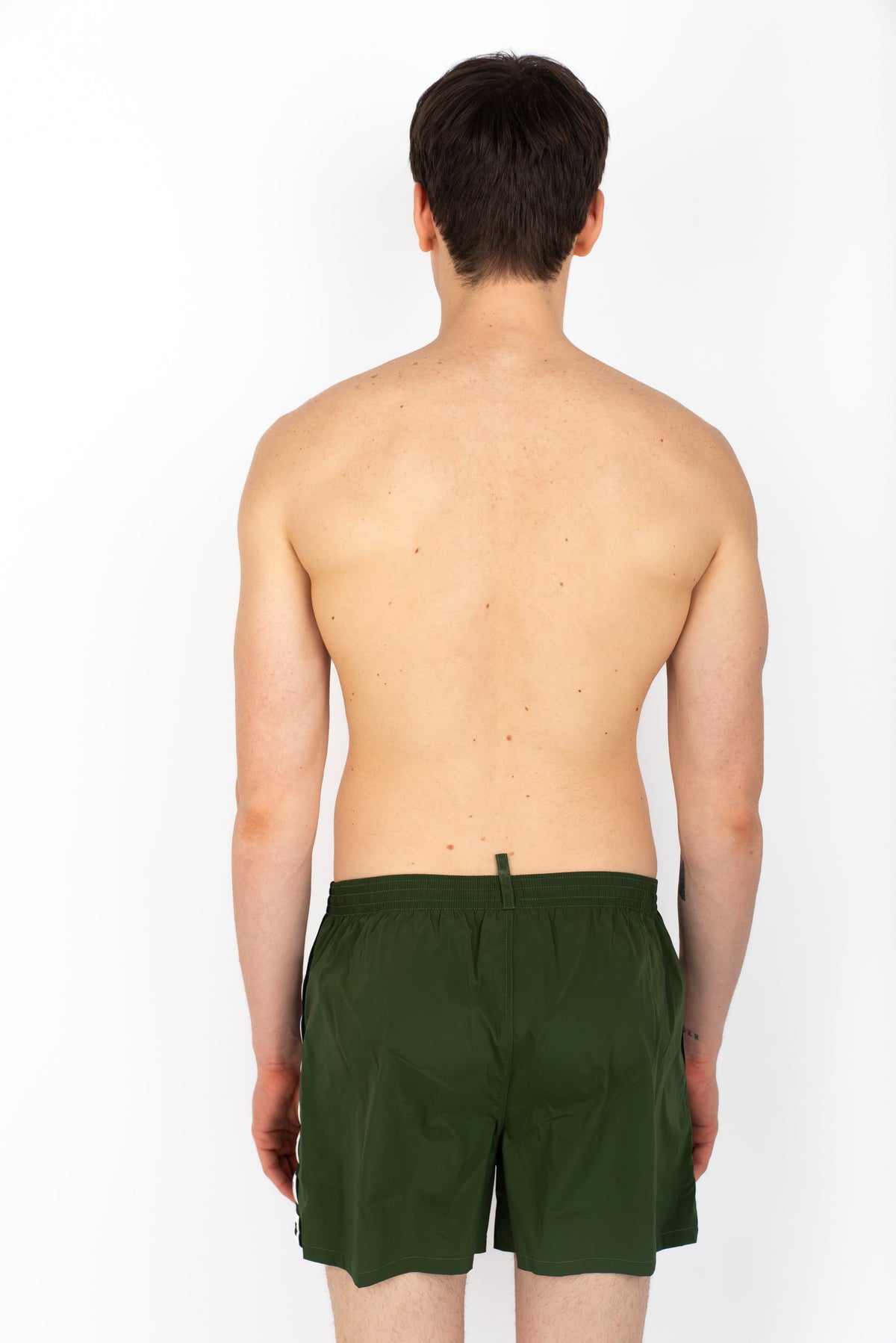 Swim boxer midi verde con bande laterali  D7B626060 302 DSQUARED BEACHWEAR 