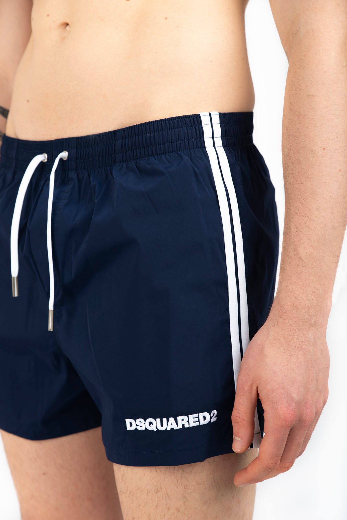Swim boxer midi boxeur side stripe navy  D7B646140 417 DSQUARED BEACHWEAR 