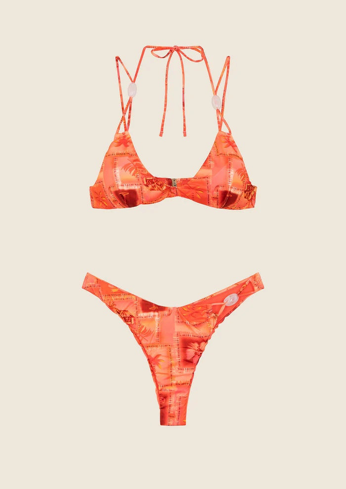 Bikini Top con Slip Americano Fisso Fantasia 0711X 16 F**K 