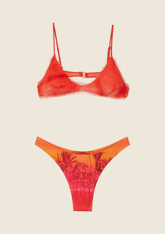 Bikini Top con Slip Americano Fisso Fantasia 0741X 17 F**K 