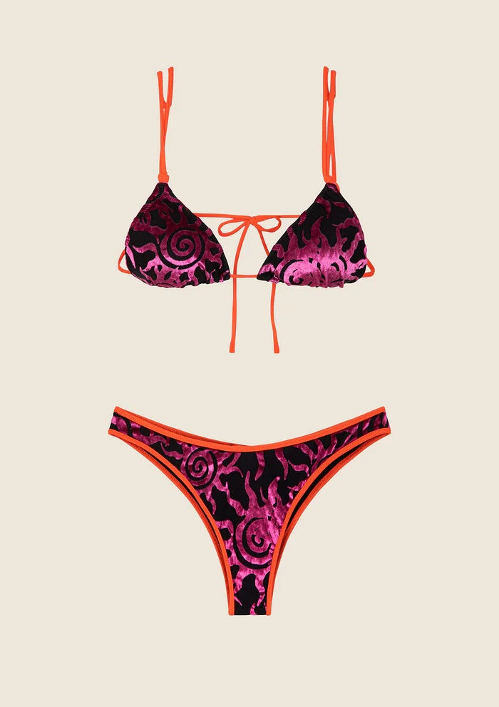 Bikini Triangolo con Slip Americano Fisso Nero 0800 BK F**K 