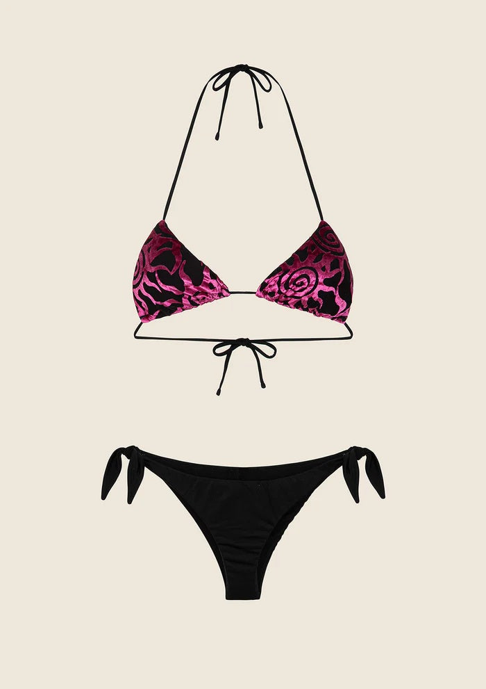 Bikini Triangolo con Slip Regolabile Nero 0810 BK F**K 