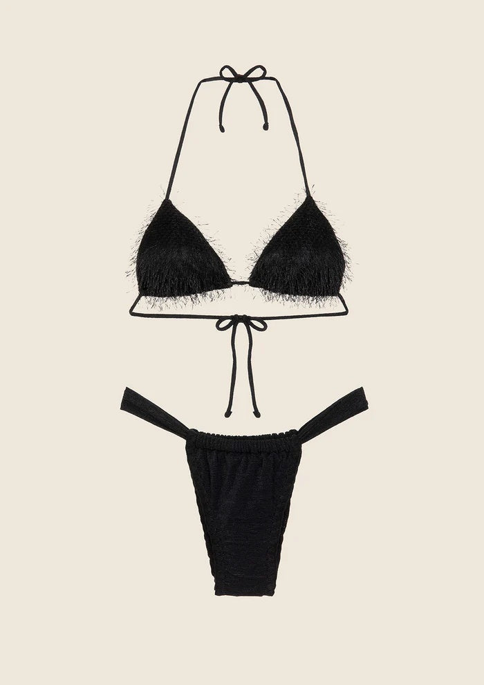 Bikini Triangolo con Slip Brasiliano Fisso Nero 1121 BK F**K 