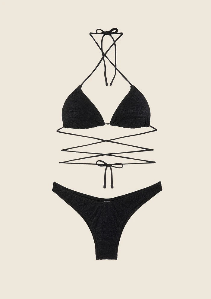 Bikini Triangolo con Slip Americano 1141 BK F**K 