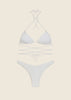 Bikini Triangolo con Slip Americano Fisso Bianco